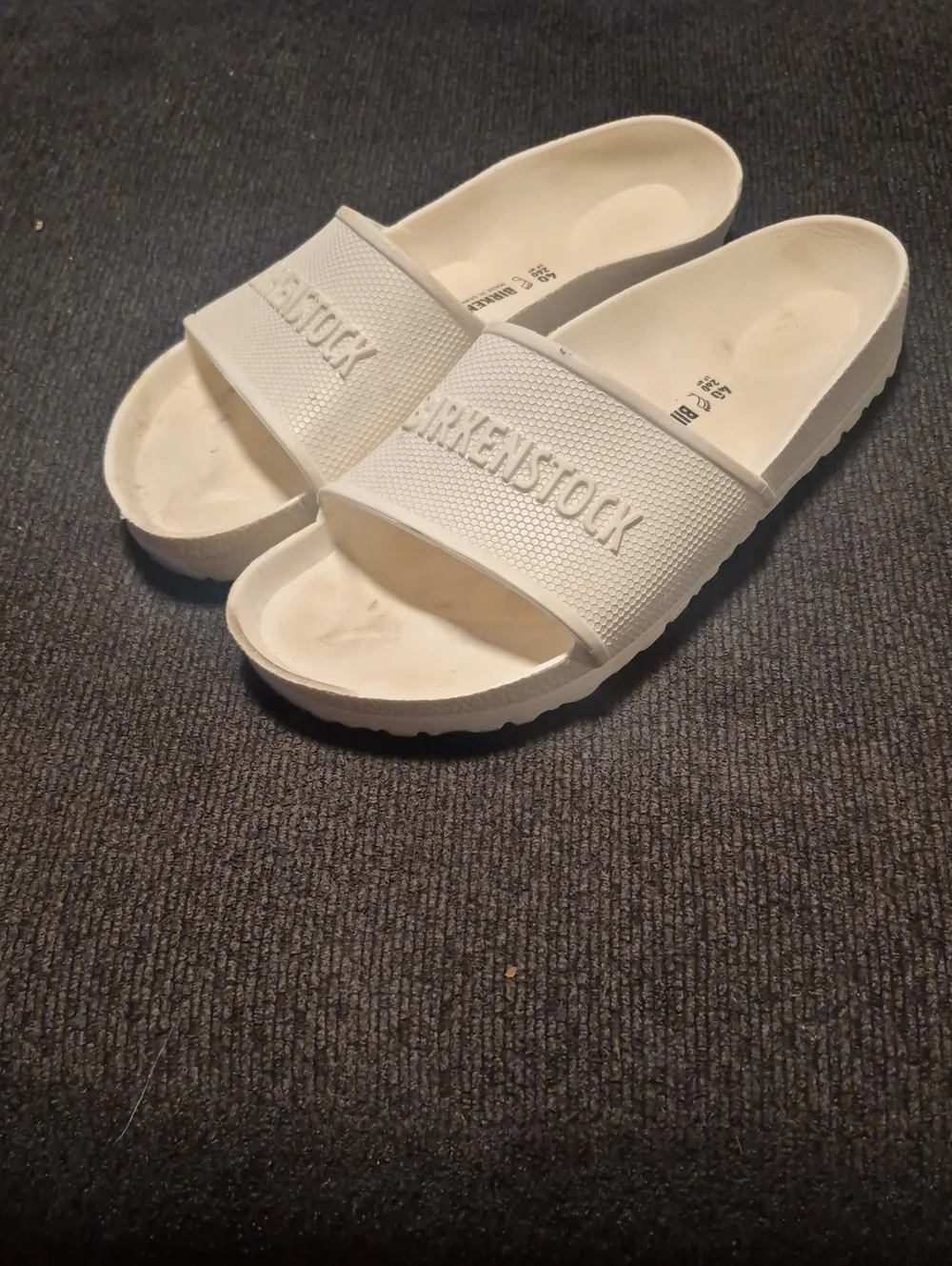 Birkenstock White Men's EVA Slide Sandals with Embossed Logo